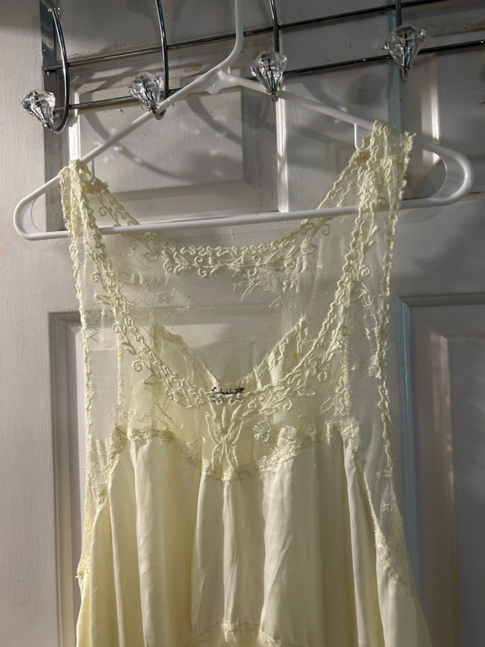 Free People Pale Yellow Lace Slip Dress - Picture 2 of 3